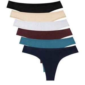 ANZERMIX Women's Breathable Cotton Thong Panties Pack of 6 Size Large Thong’s